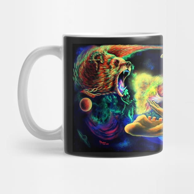 Trippy Cool Psychedelic Surreal Space Backlight Bear by VincentMonaco